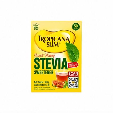 Tropicana Slim Sweet Honey Stevia Sweetener (50 Sachets) 100g