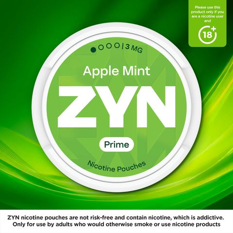 ZYN Prime Apple Mint 3mg (1 Dot) Nicotine Pouches 1 Can
