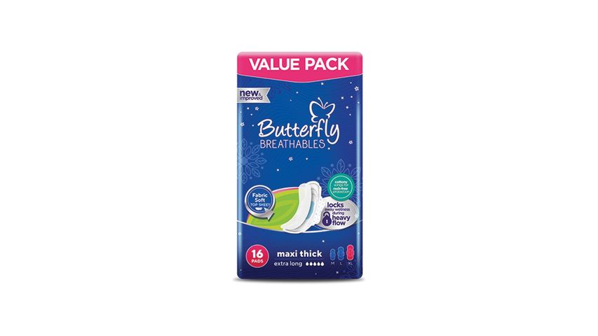 Butterfly Pads Maxi Thick Extra Large 16 Pieces