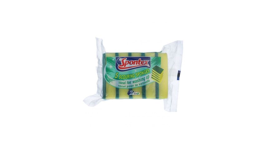 Spontex Combined Scouring Sponge Large 5 Pieces