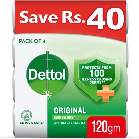 Dettol Antibacterial Soap Original  120g - Pack of 4