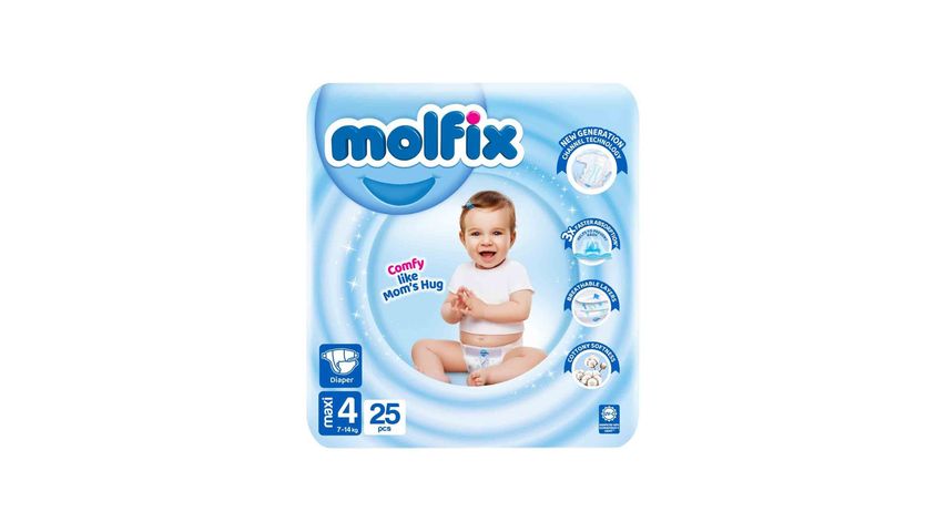 Molfix Diaper Maxi Twin Pack Size 4 (7-14kg) 25 Pcs