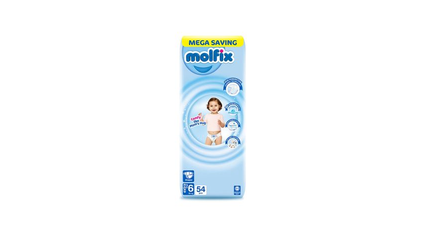 Molfix Diaper Mega Pack Extra Large Size 6 (15kg+) 54 Pcs