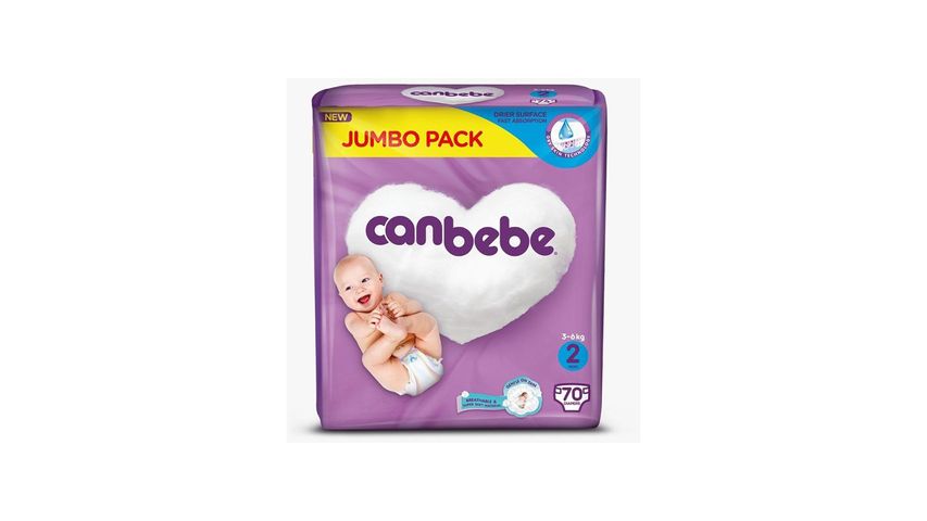 Canbebe Baby Diaper Mini Jumbo Size 2 70 Pieces (3- 6kg)