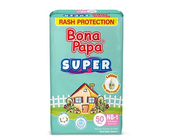 Bona Papa Super Baby Diapers Newborn 50 Pieces