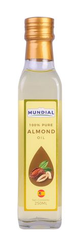 Mundial Almond Oil Pure 100% Bottle 250Ml