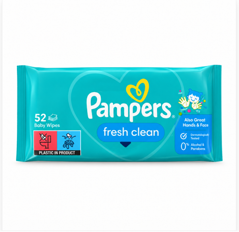 Pampers Fresh Clean Baby Wipes - 52 Wipes