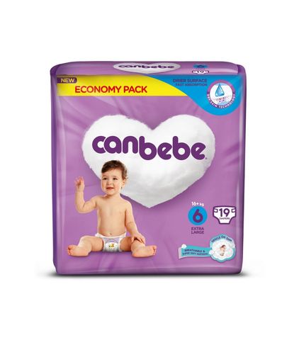 Canbebe Baby Diapers Extra Large Economy Size 6 (16Kg +) 19 Pieces