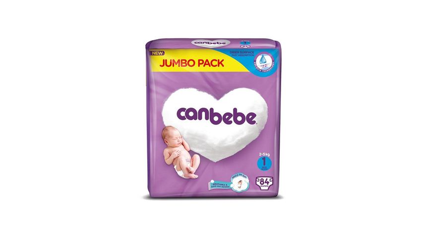 Canbebe Baby Diapers New Born Jumbo (2 - 5Kg) 84 Pieces