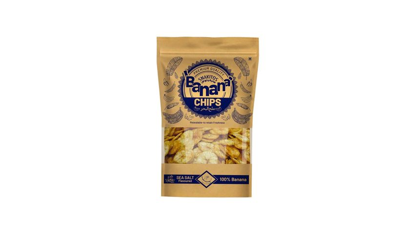 Snakitos Premium Quality Banana Chips Flavoured Sea Salt 1 Unit