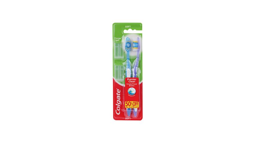 Colgate Premier Clean Toothbrush Twin Pack (Soft) 1 Packet