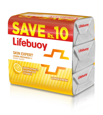 LIFEBUOY LEMON FRESH TRIO SOAP BAR 130G