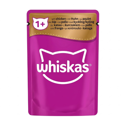 Whiskas 1+ poultry feast in gravy with chicken 85G