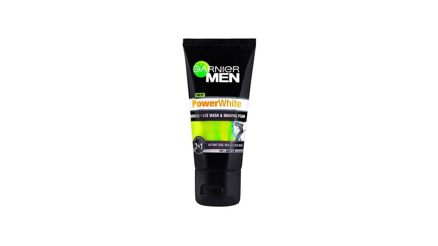 Garnier Men Power White 2 In 1 Fairness Facewash And Shaving Foam 50ml