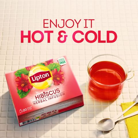 Lipton Herbal Infusion - Hibiscus Tea - 20 Envelope Tea Bags