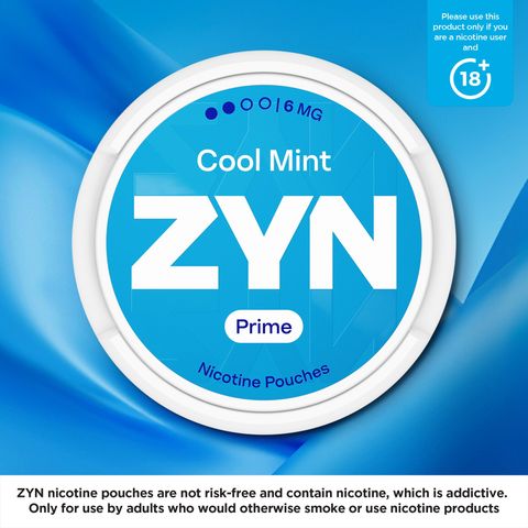 ZYN Prime Cool Mint 6mg (2 Dot) Nicotine Pouches 1 Can