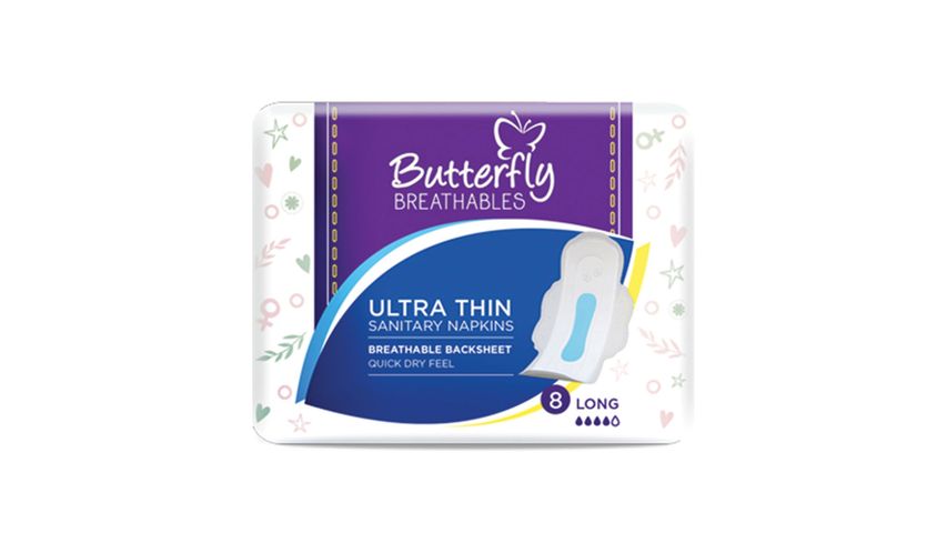 Butterfly Breathables Pads Large 8Pcs Dry Mesh