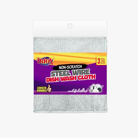 Triox Dish Wash Cloth Steel Wire Non-scratch 3 Pieces