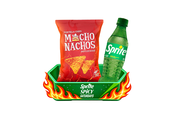 Sprite Bottle 350ml + Machos Nachos Tortilla Hotilicious Chips Rs. 80