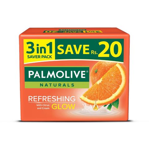 Palmolive Refreshing Glow Naturals Bar Soap Saver Pack 3 Pieces x 98g