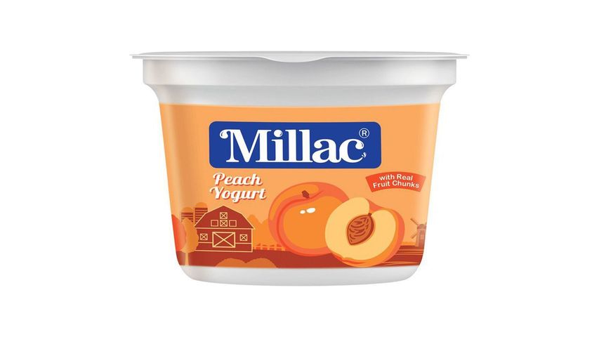Millac Peach Yogurt 250 gms Cup