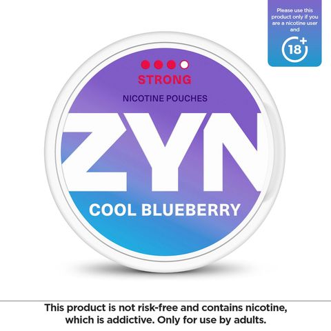 ZYN Cool Blueberry 11mg (3 Dot) Strong Nicotine Pouches 1 Can