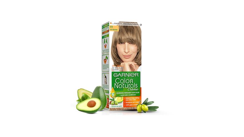 Garnier Color Naturals 7.1 Ash Blonde Hair Color Enriched With 3 Essential Oils