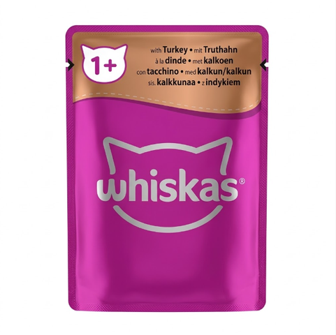 Whiskas 1+ poultry feast in gravy with turkey 85G
