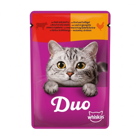 Whiskas 1+ meaty combos in jelly with beef & poultry 85G