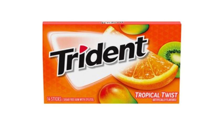 Trident Tropical Twist Sugar Free Gum (Imported) 14 Pieces