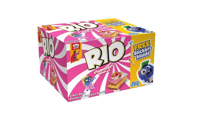Peek Freans Rio Strawberry Vanilla Half Rolls 8 Pieces