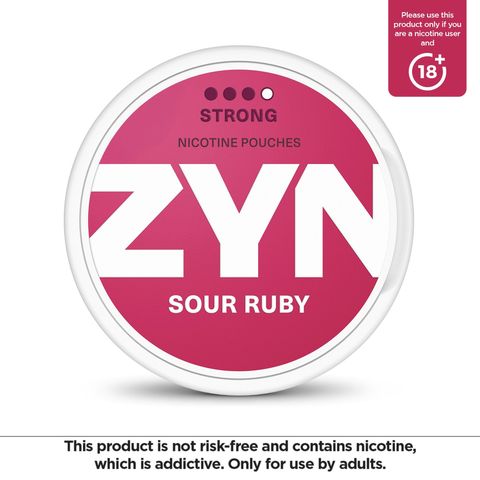 ZYN Sour Ruby 11mg (3 Dot) Strong Nicotine Pouches 1 Can