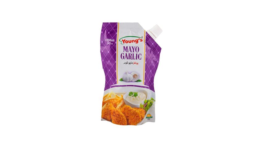 Youngs Mayo Garlic Pouch 200Ml