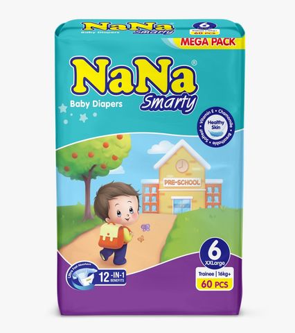 NaNa Smarty Baby Diapers Jumbo XX-Large 60 Pieces