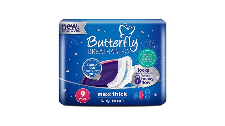 Butterfly Pads Maxi Thick Large 9Pcs