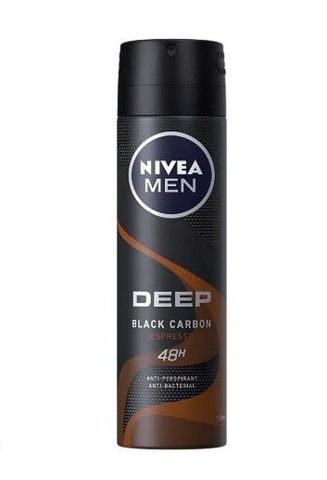 Nivea Men Deep Black Carbon Espresso, Antiperspirant For Men, Antibacterial, Spray 150 ml