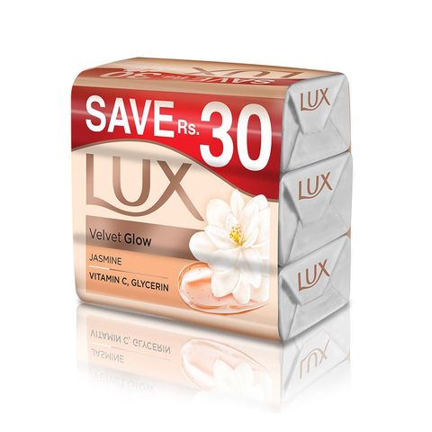 LUX VELVET TOUCH WHITE SOAP BAR 130G TRIO