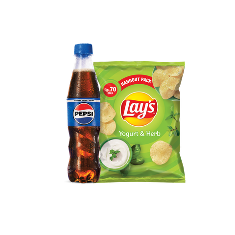 Pepsi 345ml + Lay's Yogurt & Herb (Rs.70)