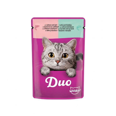 Whiskas duo ocean delights in jelly with salmon & cod 85G