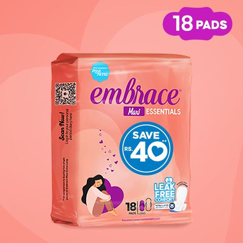 Embrace Essential Maxi Large Pad Value Pack 18 Pieces