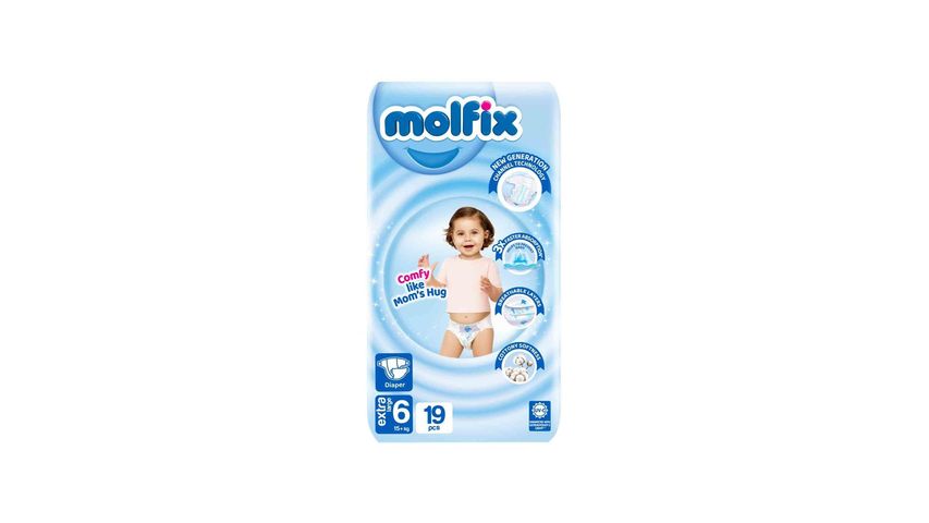 Molfix Diaper Extra Large Twin Pack Size 6 (15+kg) 19 Pcs