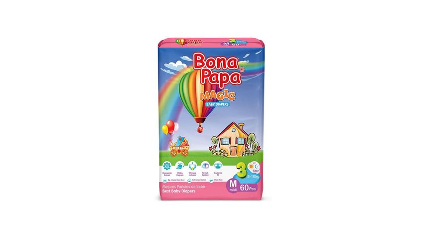 Bona Papa Magic Baby Diapers Jumbo Medium Size 3 60 Pieces