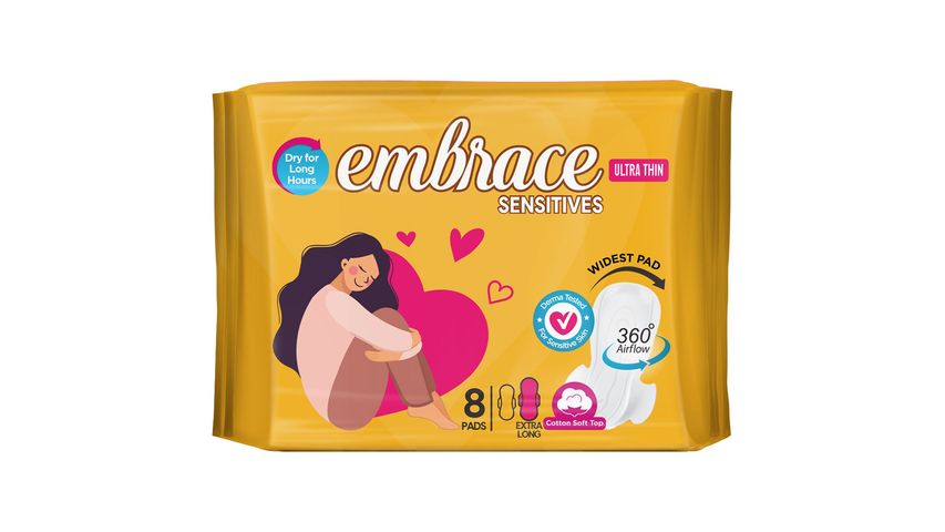 Embrace Sensitives Ultra-Thin Extra Long 8 Pads