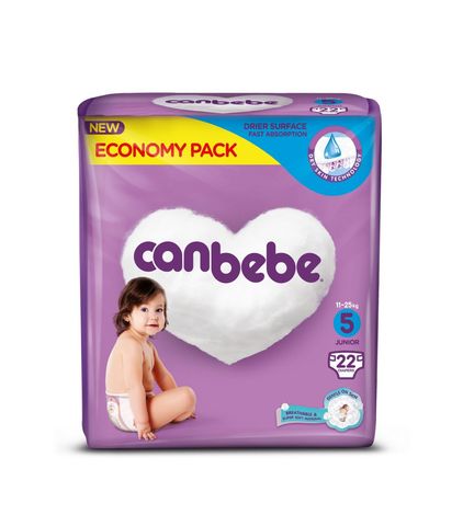 Canbebe Baby Diapers Junior Economy Size 5 (11 - 25Kg) 22 Pieces
