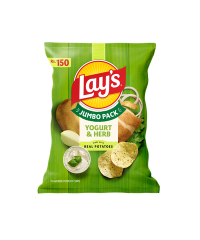 Lay's Chips Potato Yogurt & Herb Jumbo Rs. 150 (The new and old packaging will be shipped out randomly)