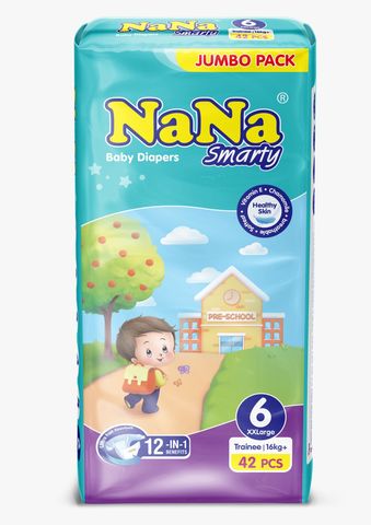 NaNa Smarty Baby Diapers Jumbo XX-Large 42 Pieces