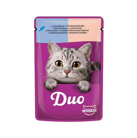 Whiskas duo surf&turf in jelly whith Tuna & trout  85G