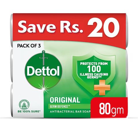 Dettol Antibacterial Soap Original 80g - Pack of 3