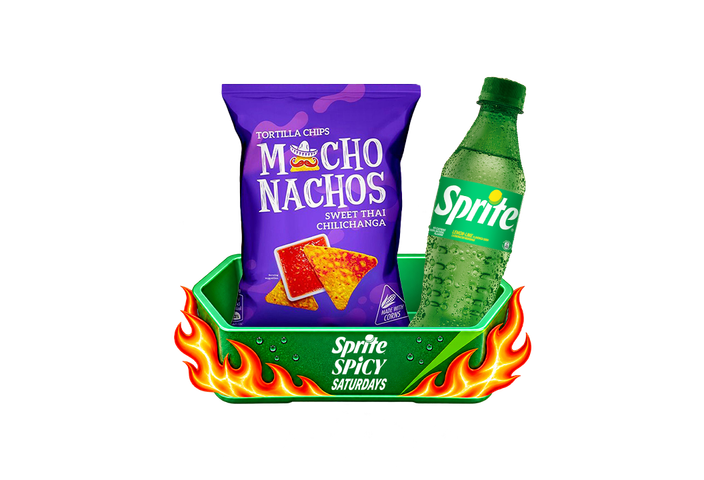 Sprite Bottle 350ml + Machos Nachos Tortilla Sweet Thai Chips Rs. 80