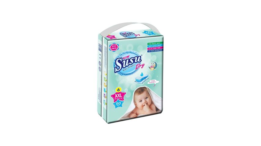 Susu Dry Baby Diapers XXL 50 Pieces (18- 25kg)